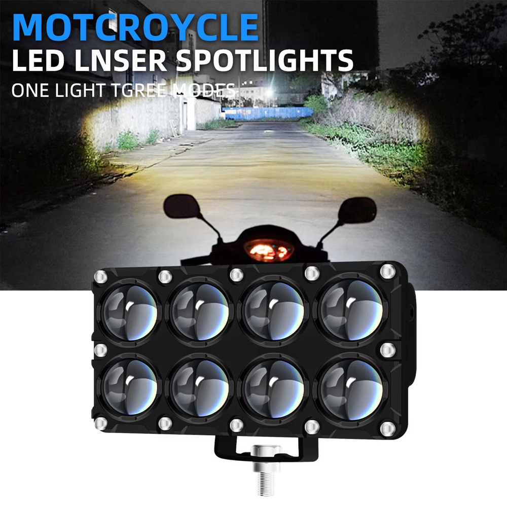 Universal Motorcycle Led Headlight Projector - Reflektor motocyklowy dodatkowy 6/8/10 soczewek, lampa