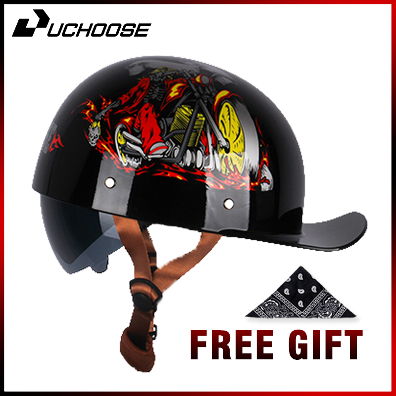 Vintage Open Face Retro Helmet - Uchoose letni motocykl Casque DS czapka