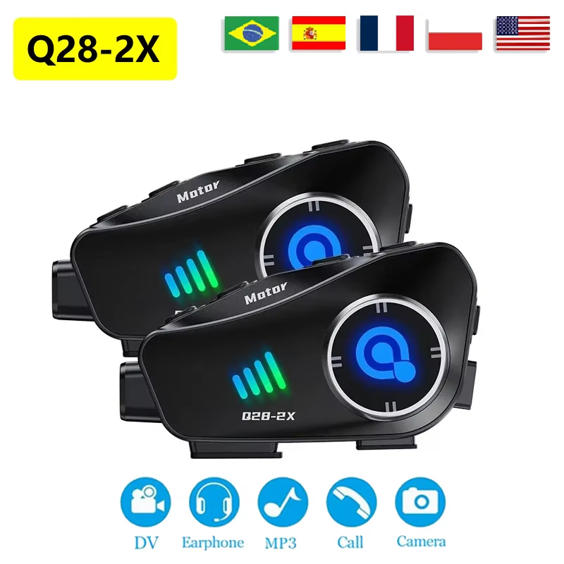 Universal Motorcycle Helmet Intercom Headset - Nowy kask motocyklowy Q28-2X domofon Bluetooth
