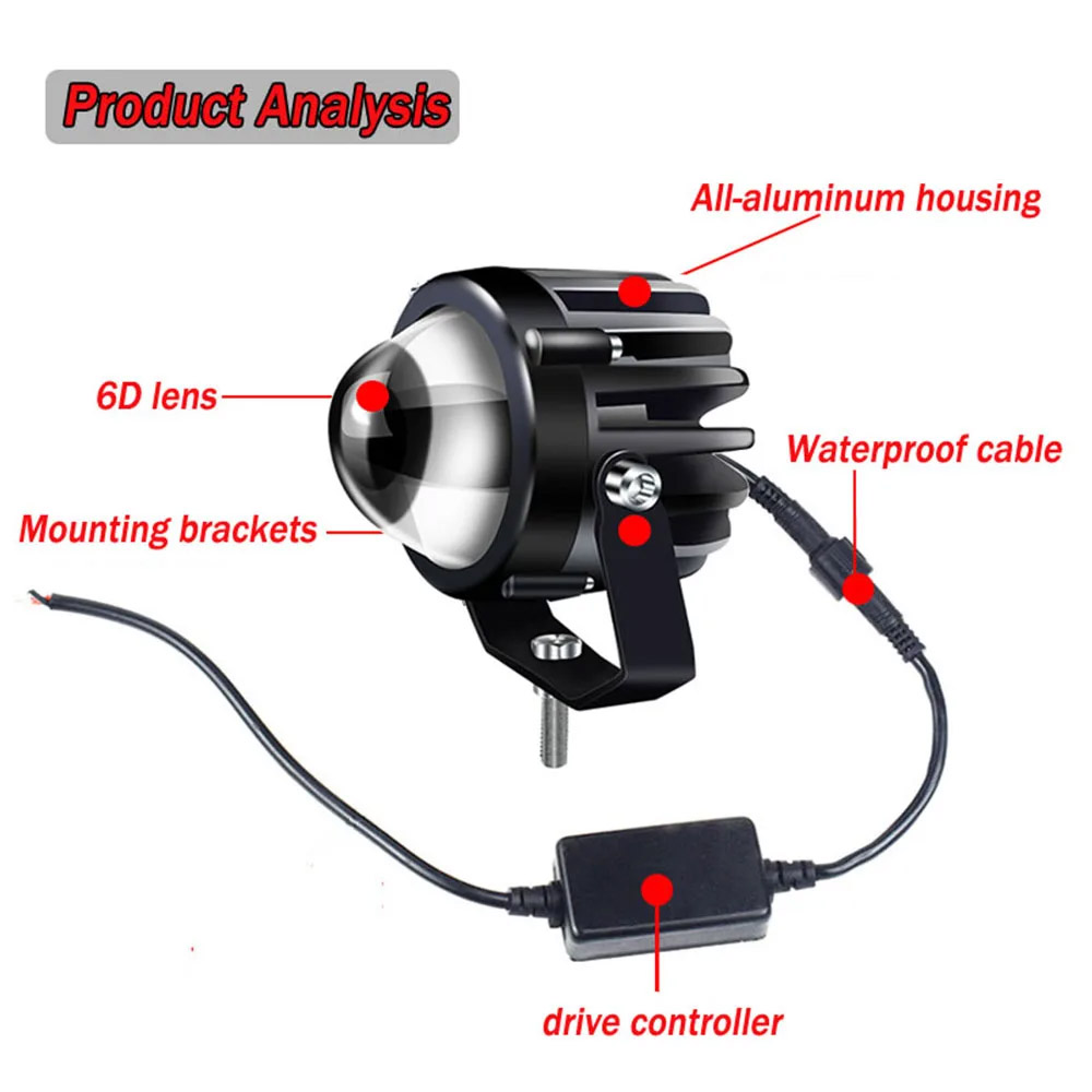 Projektor motocyklowy Światło  – Universal Motorcycle Led Headlight Projector recenzja i cena